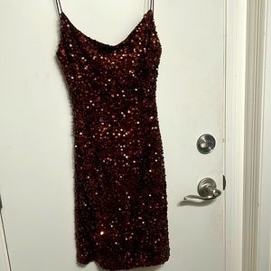 B-Darlin Sequin Scoop Neck Bodycon Dress